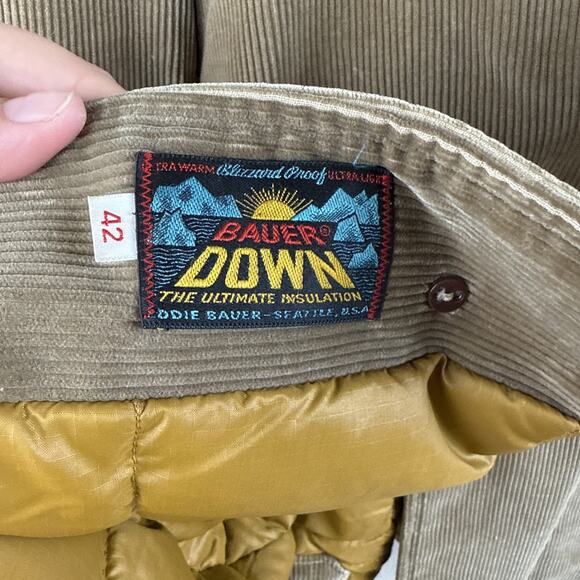 VTG‎ Men 50s Eddie Bauer Blizzard Proof Down Corduroy Jacket Coat USA Size 42 - Picture 2 of 8